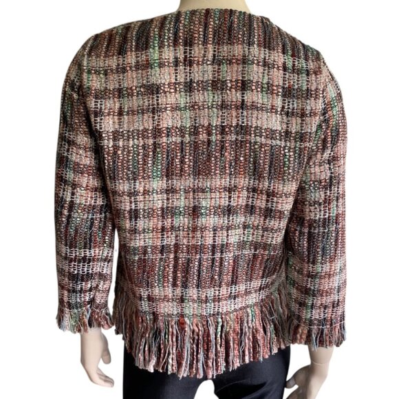 Anthropologie Fringe Academy Blazer Multi Tweed NWT S/M - Picture 5 of 16